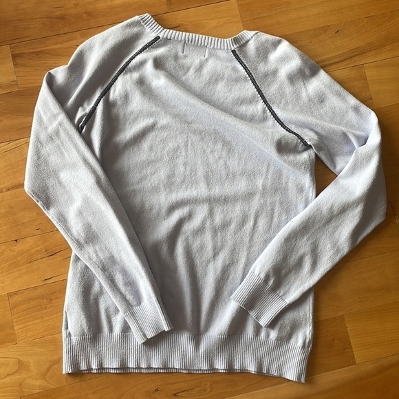 Periwinkle Kersh Pullover Crewneck Sweater M Canadian soft two toned lightweight - Picture 4 of 7